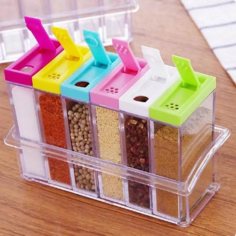 6 PCs Plastic Spice Storage Container