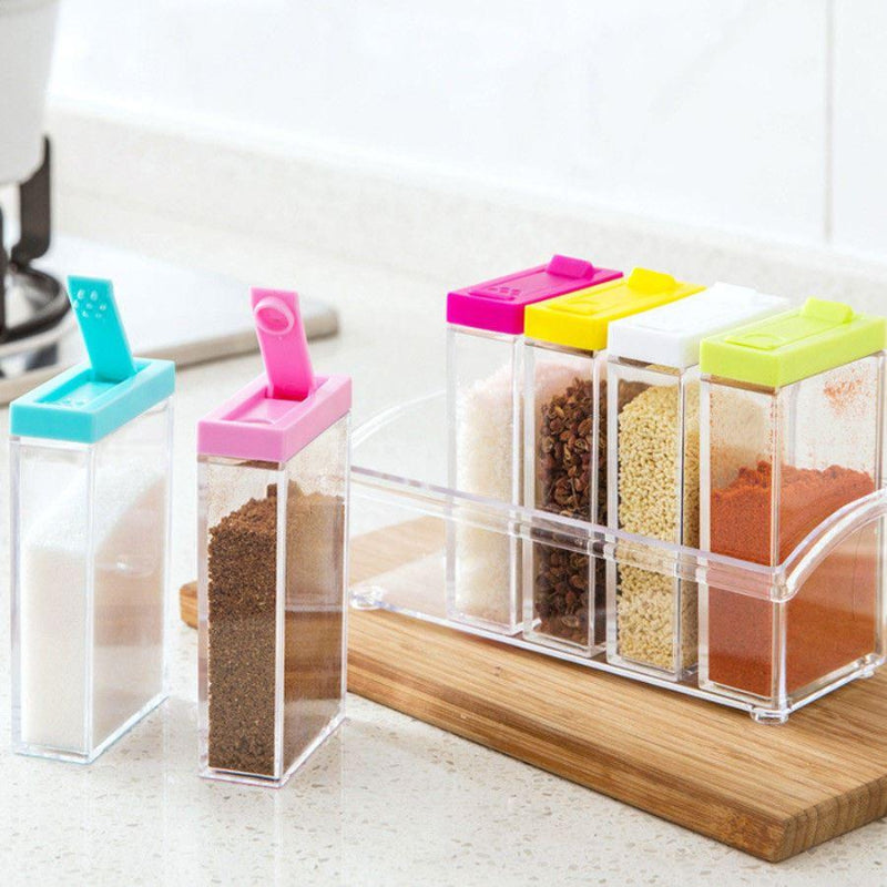 6 PCs Plastic Spice Storage Container