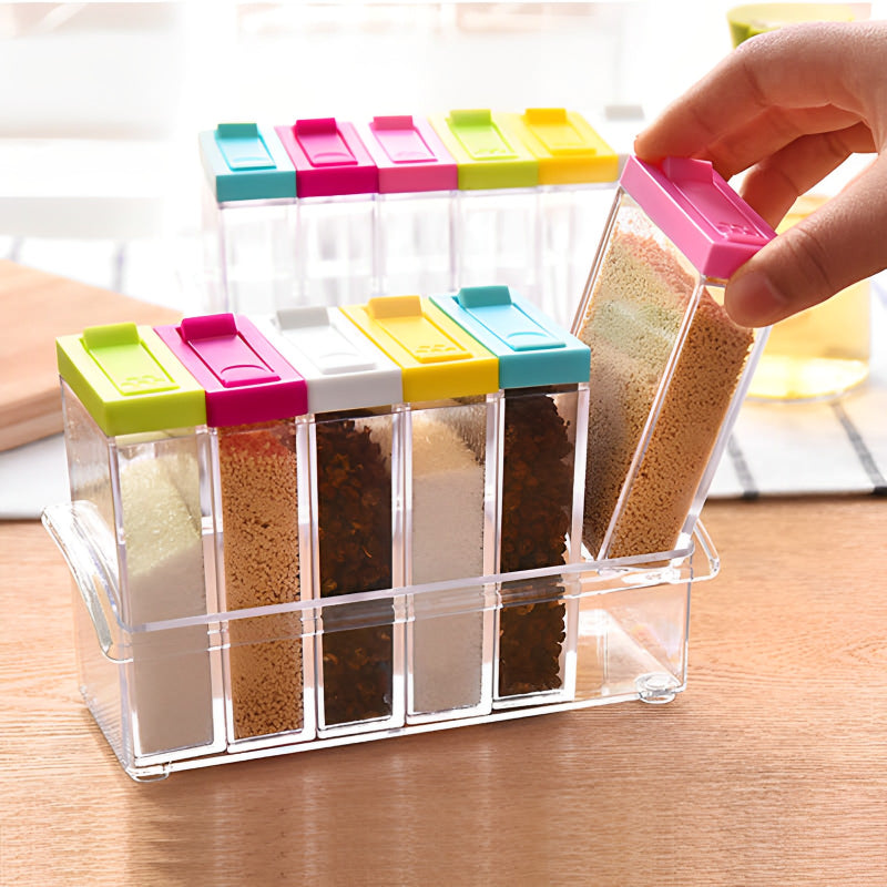 6 PCs Plastic Spice Storage Container