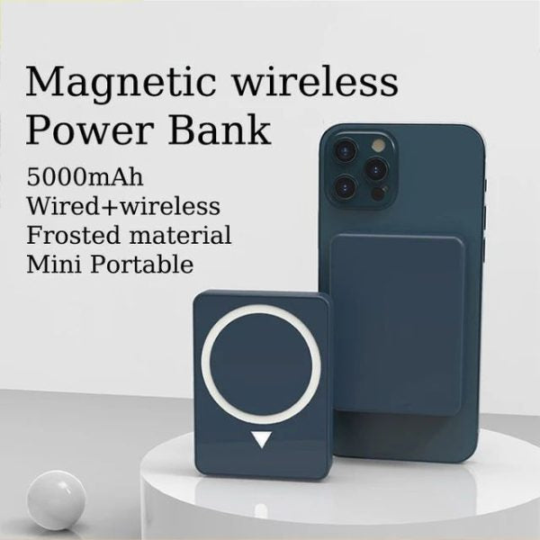 iPhone Wireless Magnetic Power Bank (wireless And Wire Both Options)